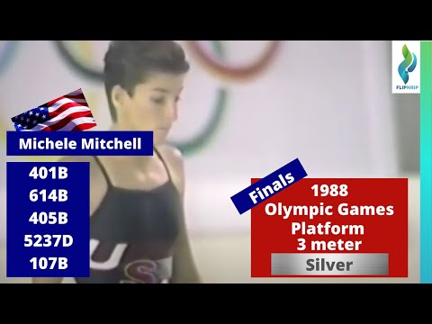 1988 Michele Mitchell - Team USA - Platform Diving Finals - Olympic Games