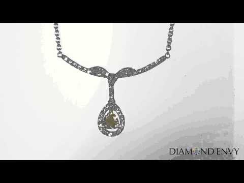 0.86 Carat Fancy Yellow Diamond Necklace in 18K Two-Tone Gold
