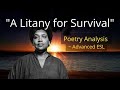 "A Litany for Survival" poetry analysis