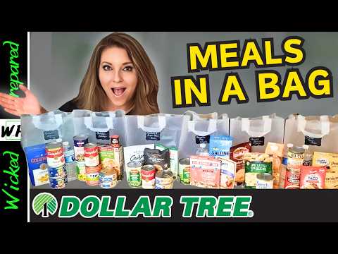 7 Dollar Tree Dinners for 50 Bucks! - Budget Prepper Pantry Survival Meals for When You're Broke -