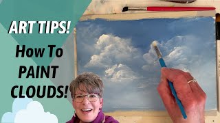 BEST how to paint CLOUDS with acrylic paint TIPS! By: Annie Troe
