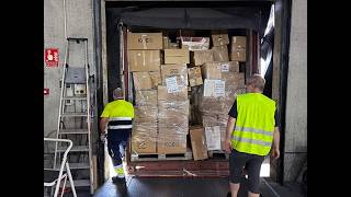 Alimentos, insumos sanitarios y otros materiales solidarios para Cuba salen del Puerto de Bilbao