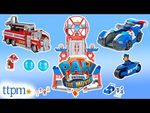 Part of a video titled PAW PATROL: THE MOVIE Ultimate City Tower and Chase & Marshall ...