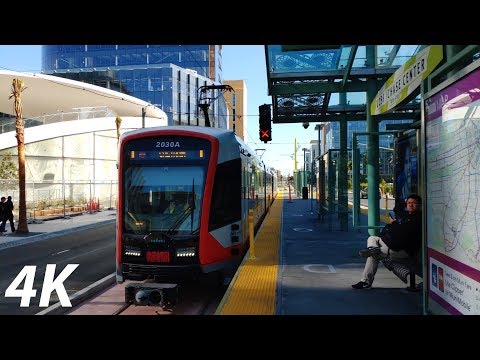⁴ᴷ⁶⁰ MUNI Metro: Breda and LRV4 Trains at the New UCSF/Chase Center Station