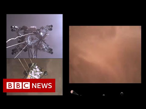 Nasa releases videos of its Perseverance rover landing on Mars - BBC News