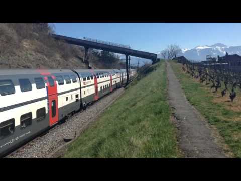 Trafic ferroviaire à Bossière le 9.04.2015