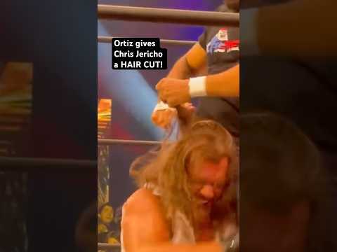 Chris Jericho Gets A Hair Cut! Ortiz the Barber? #aew #shorts #barbershop #barbershopconnect