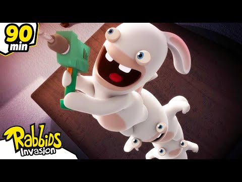 Be careful not to fall! | RABBIDS INVASION 🐰 | 90mn Compilation | Cartoon for kids