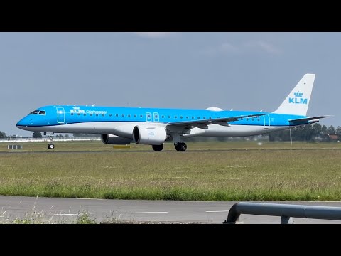 KLM Cityhopper EMBRAER E195-E2 TAKING OFF From SCHIPHOL to DUBLIN (4K60 HDR)