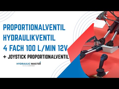 Proportionalventil Hydraulikventil 4 fach 100 l/min 12V + Joystick Proportionalventil