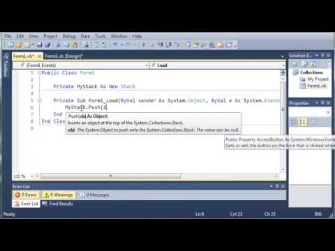 Visual Basic Tutorial 84 Stacks Youtube