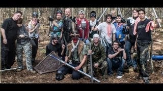 War With Friends Woodsball April 2013 Dual wield swords and The Red Skull