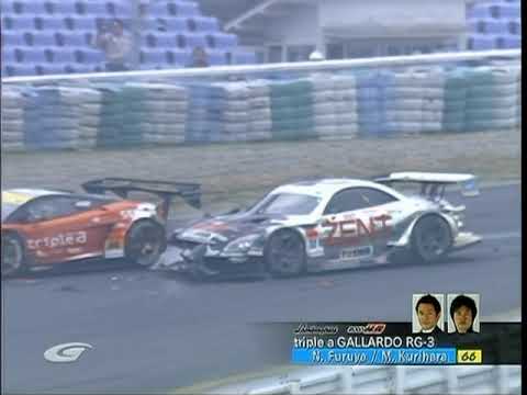 wmsm 2007 Super GT Autopolis 4Cars Crash *AI Upscaled*