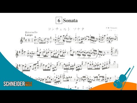 Sonata in E Minor [ Largo ] - F. Veracini | Violin Sheet Music | Suzuki Book Violin