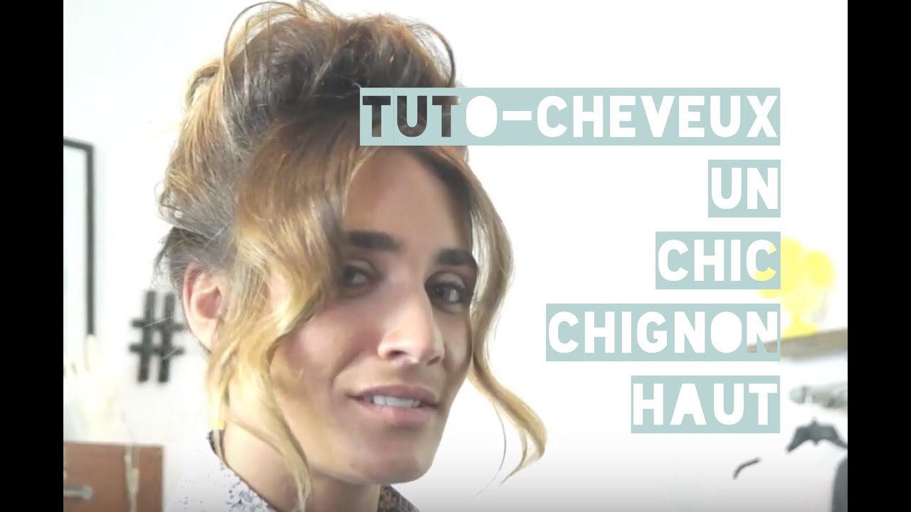 Tuto-cheveux : Un chic chignon haut