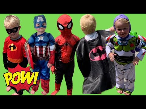 Super Hero Costume Dress up: Spiderman, Batman, Captain America, Dash, Buzz Lightyear, and Policeman