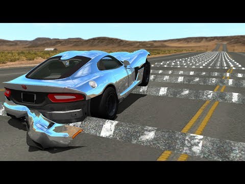 100+ Consecutive Speed Bumps High Speed Testing #13 - BeamNG DRIVE