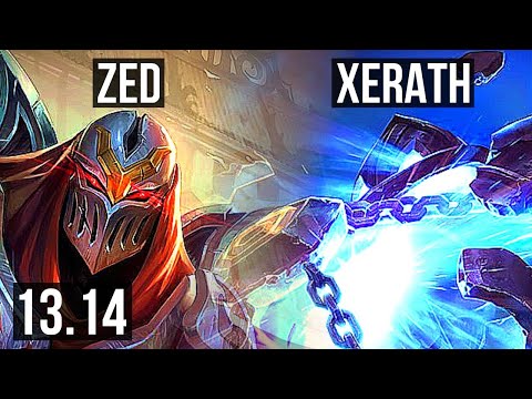 ZED vs XERATH (MID) | 9/1/7, Quadra, 2400+ games, 2.2M mastery, Legendary | KR Grandmaster | 13.14