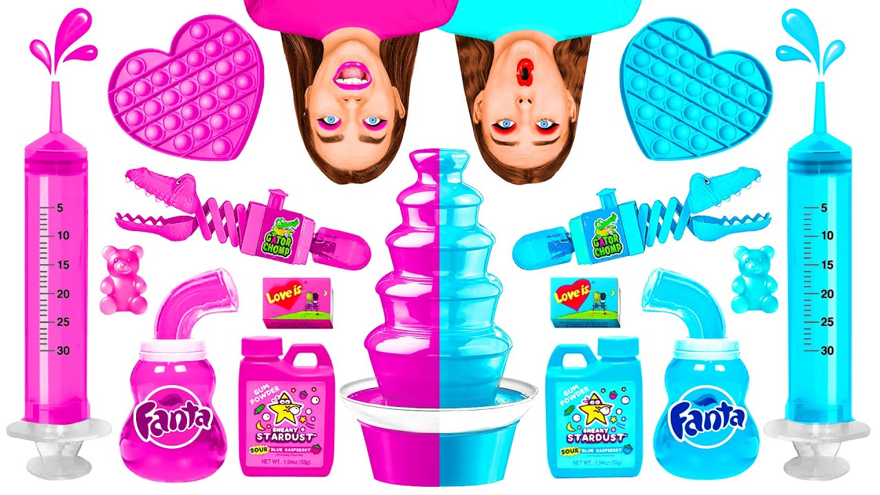 Comida Rosa vs Comida Azul Desafio | Situações Engraçadas por TeenChallenge