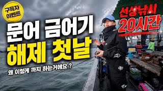 문어 금어기 해제 첫날, 잠도 안 자고 20시간 버텼습니다 1부 ㅣ 4시간 만에 만쿨?! ㅣ 세네 구독자 이벤트 ㅣ 삼천포항 대풍1호