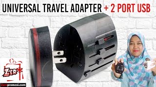 Souvenir Universal Travel Adapter + 2 USB Ports UAR04 Review by zeropromosi