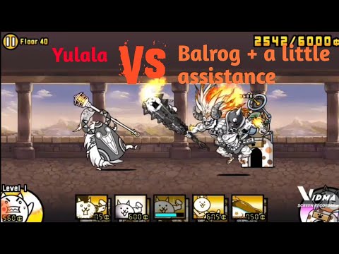 Yulala vs Balrog + a little assistance (The Battle Cats)