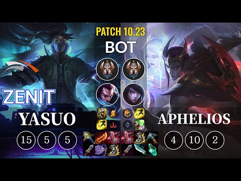 HLE Zenit Yasuo vs Aphelios Bot - KR Patch 10.23