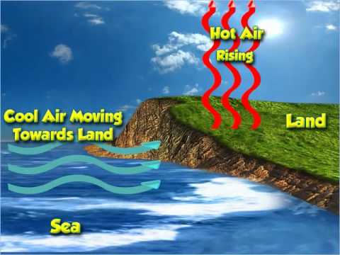 Which cools land or sea faster?