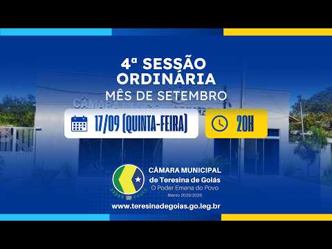 4ª SESSÃO ORDINÁRIA DO MÊS DE SETEMBRO 2026.