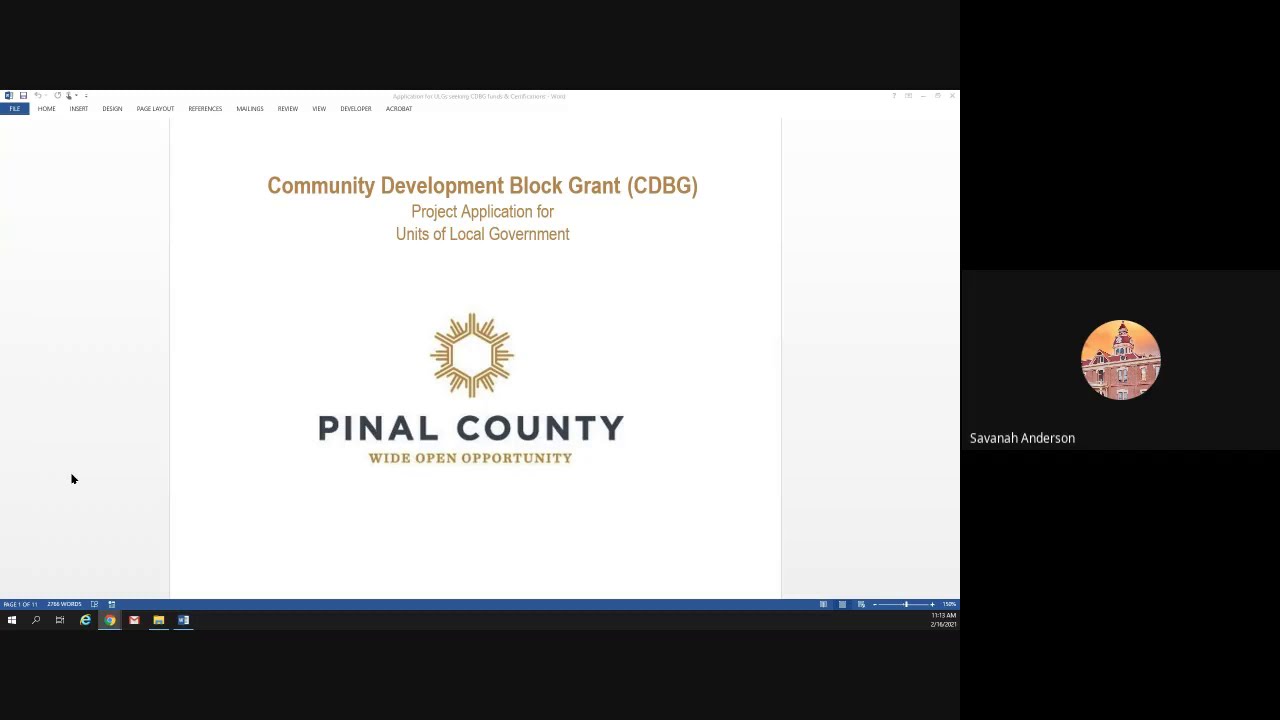 CDBG Application Instruction Video