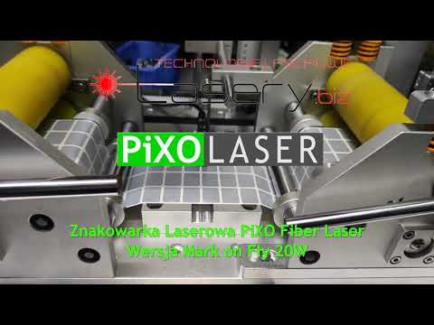 Znakowarka fibrowa laserowa PiXO Laser,  mark on fly -  znakowanie z roli na rolkę