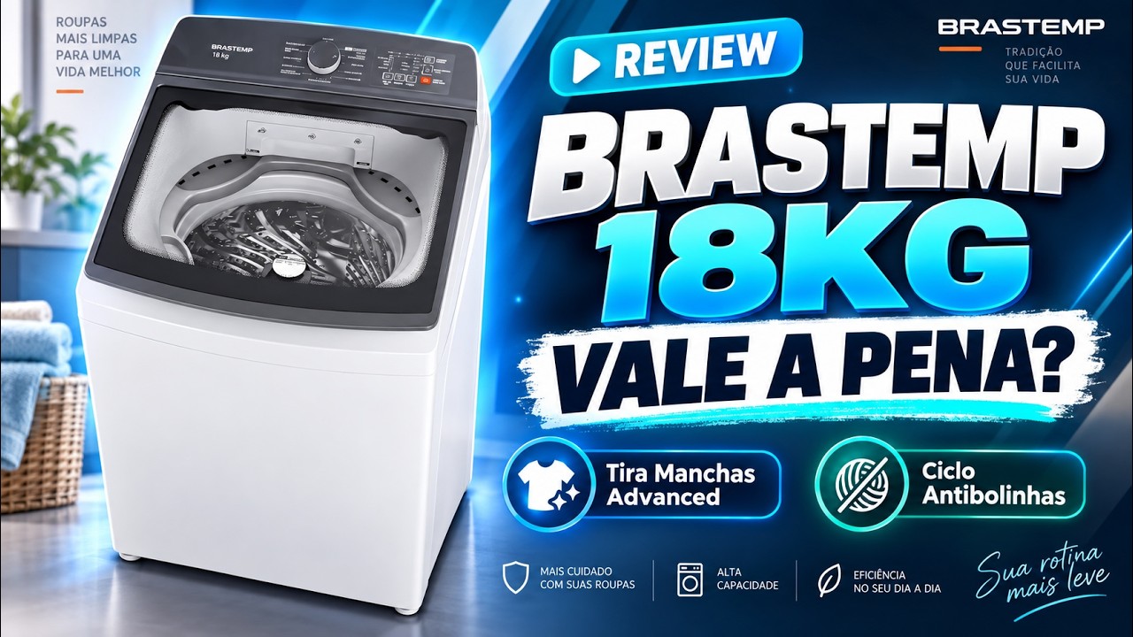 Miniatura da avaliação em vídeo de Máquina de Lavar Brastemp 18Kg BWF18AB