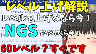 【PSO2:NGS】初心者さんレベル上げなら今ですよ！初心者レベル上げ解説【ゆっくり実況】