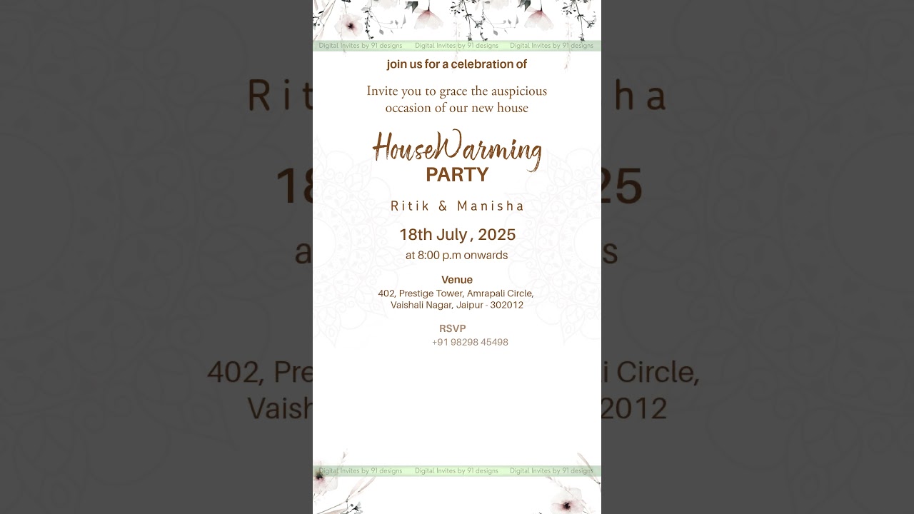 Ivory & Sage New Home Ceremony Card