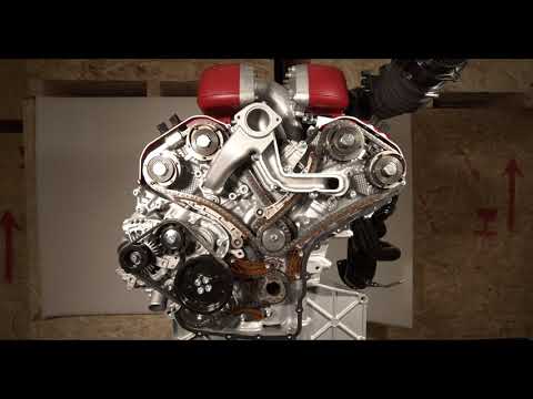 Sectioned Ferrari engine in working condition