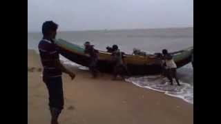 preview picture of video 'My Bro Was Giving Helping Hand To The Fisher Men @ Kakinada Beach'