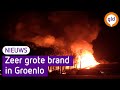 Zeer grote brand in Groenlo, twee schuren in de as gelegd