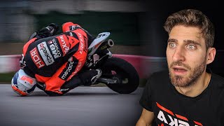 HELMET DOWN CHALLENGE! - He touches the ground with the helmet while riding his motorbike - CRAZY!