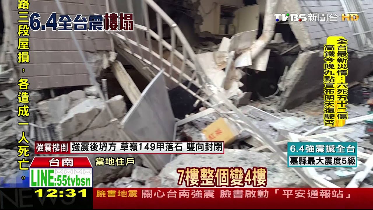 小年夜強震　台南多處建物倒塌、傾斜