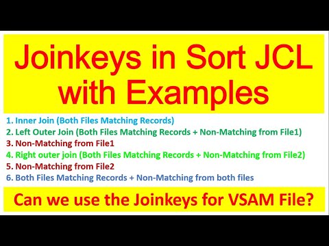 Joinkeys in Sort JCL with Examples | Sort Join Paired F1 Only, Matched and Unmatched,Reformat Fields