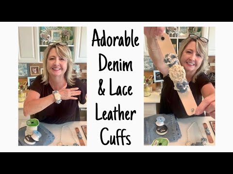 DIY Adorable Denim & Lace Leather Cuffs