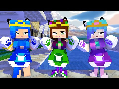 PAW DANCE FIRST MEET CHALLENGE | PRETTY MERMAID PRINCESS SISTERS - MINECRAFT ANIMATION #shorts