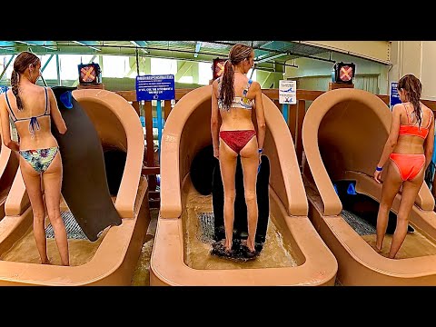 Waterslides at Kalahari Indoor Waterpark in Poconos, PA, USA