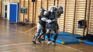 preview picture of video 'Grunwald Academy of Sword, Olsztynek Camp, Day 2, Knights trening with armour, 07/03/2014'