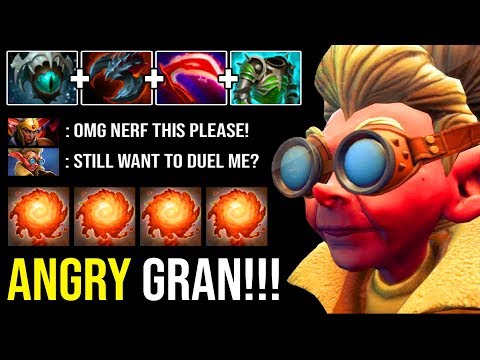 ANGRY GRANDMA Crazy Physical Burst DMG Snapfire Even LC Can't Duel 1v1 IMBA 7.23 Hero DotA 2