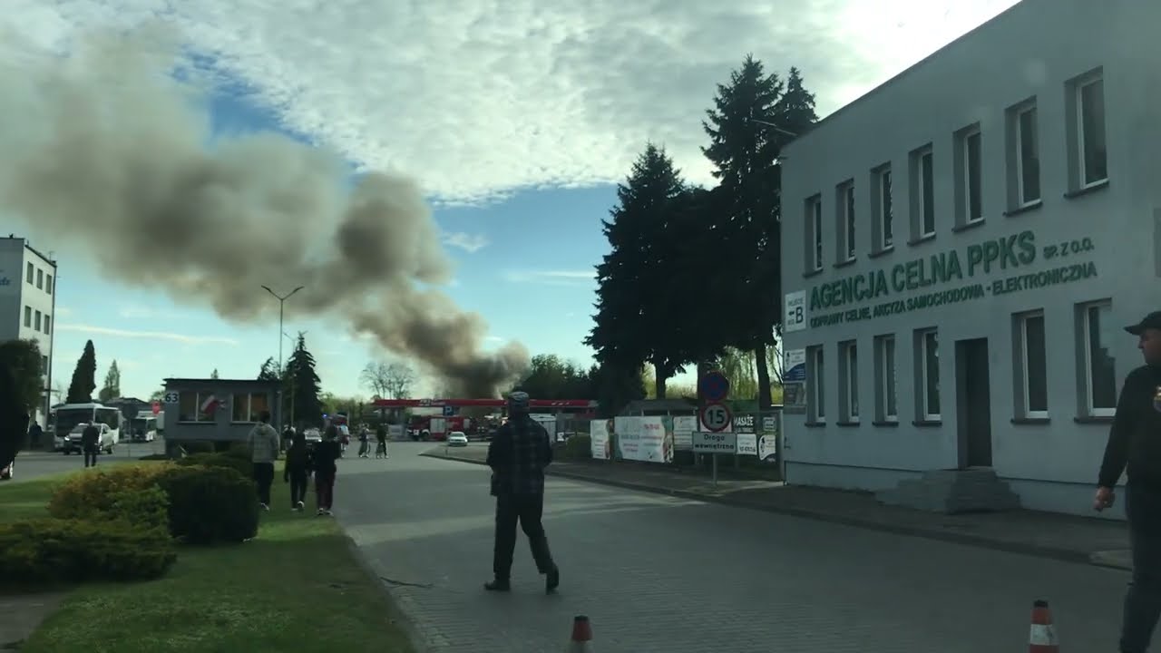 Pożar samochodów ciężarowych
