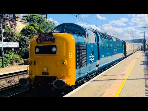 Deltic 55009 'Alycidon' passing through Knebworth & Welwyn North with ‘The Capital Reprise’.