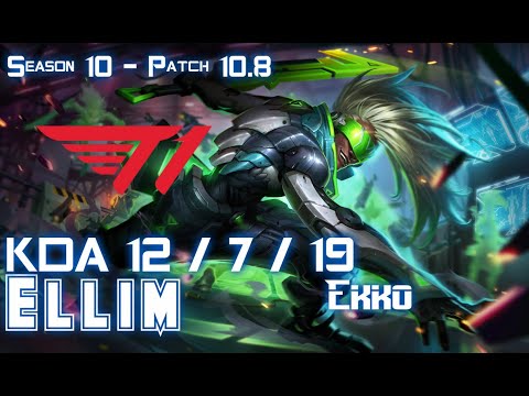 T1 Ellim EKKO vs LEE SIN Jungle - Patch 10.8 KR Ranked