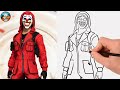 FREE FIRE DRAWING TOP CRIMINAL BUNDLE - RED CRIMINAL - HOW TO DRAW - Gambar Free fire