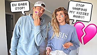 WIPING OFF MY FIANCES KISSES TO SEE HER REACTION..*SHE LEFT ME*